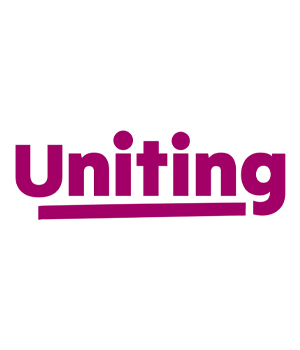 purple logo of Uniting